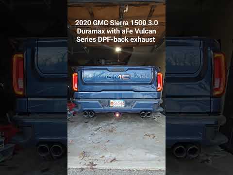 aFe Vulcan Series DPF-back exhaust on 2020 GMC Sierra 1500 3.0 Duramax. #Truck #Exhaust #GMC