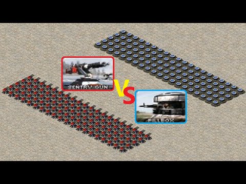 Sentry Gun vs PillBox - Defense Towers Battle - Red Alert 2