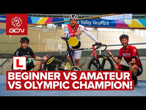Beginner Vs Amateur Vs Olympic Champion | How Fast Are Pro Track Cyclists?