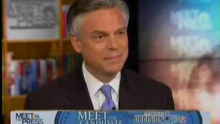 Huntsman attacks Romney on flip-flops.