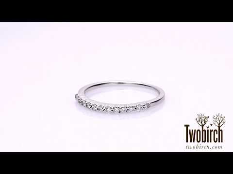 0.25 Carat Double Shared Prong Thin Wedding Band - TwoBirch - TB-WR-0021-WG-E