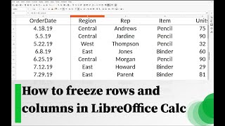 How to freeze rows and columns in LibreOffice Calc