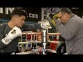 JOSEPH DIAZ JR THROWING POWER PUNCHES WORKING COMBOS ON THE MITTS - MEDIA WORKOUT HIGHLIGHTS