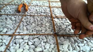 Tie wire mesh or rebar with tiewire for concrete pour
