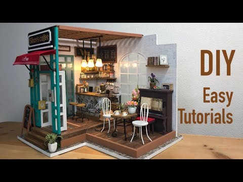 DIY Doll house Miniature Tutorials Simon’s Coffee Shop | ミニチュアハウス |Румбокс