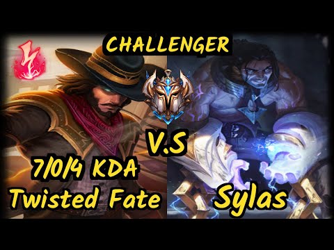 DOPA (Apdo) (TWISTED FATE) vs SYLAS - 7/0/4 KDA MID CHALLENGER GAMEPLAY - KR