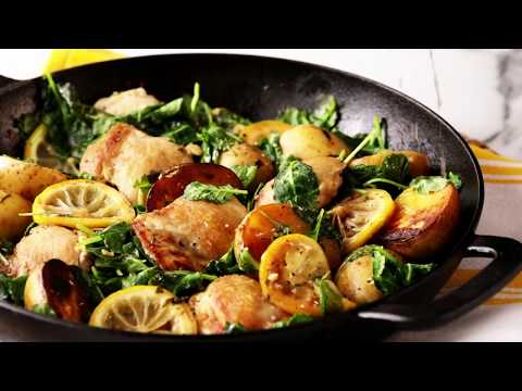 How to Make Skillet Lemon Chicken & Potatoes with Kale | EatingWell