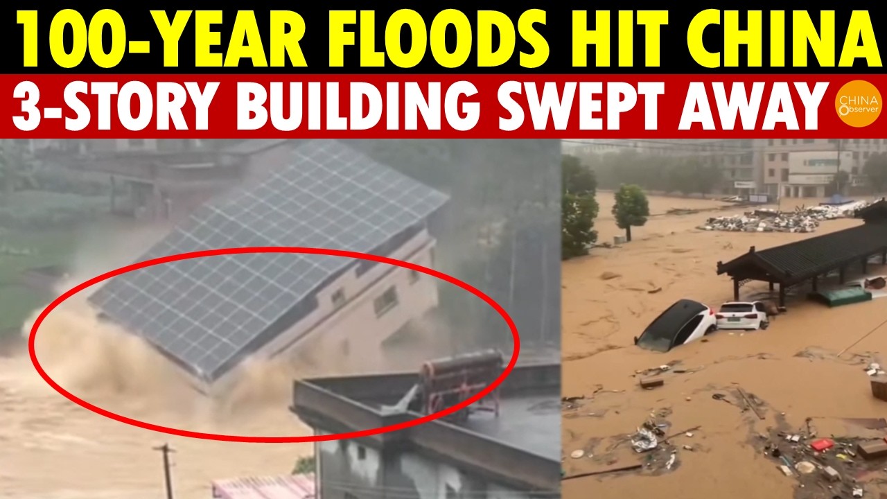 Landslides, Typhoon, 100-Year Floods Hit China: 3-Story Building Swept Away In Seconds