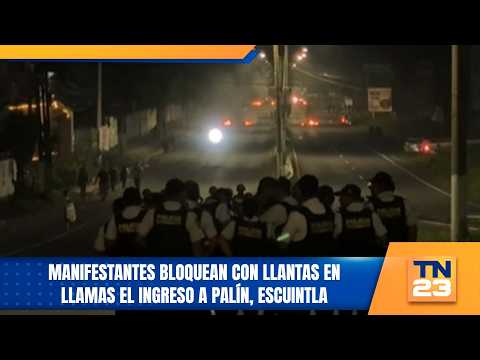 Manifestantes bloquean con llantas en llamas el ingreso a Palín, Escuintla
