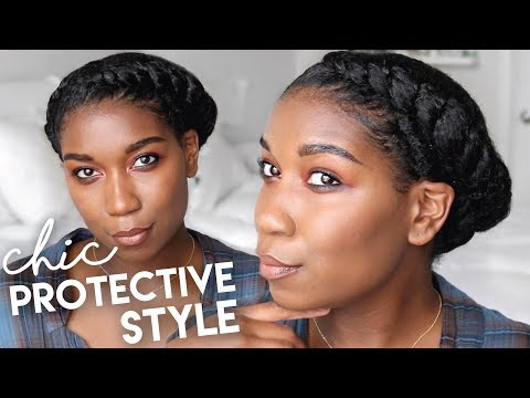 Asymmetrical Twisted Crown | Protective Hairstyles Natural Hair - Naptural85 Video