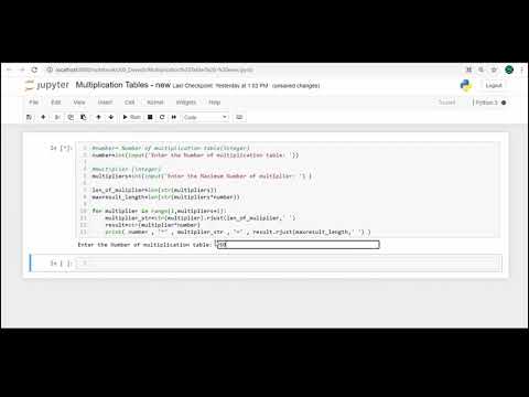 Advanced Multiplication Tables In Python Python Tutorial Series 3