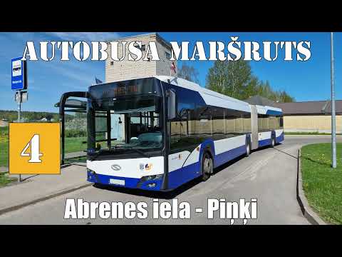 Rīga, Autobusa maršruts №4, Abrenes iela (Rīga) - Piņķi. Timelipse 2x