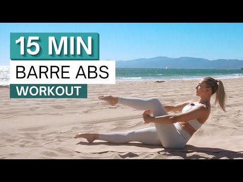 15 min BARRE ABS Beach Workout | Dancer Core Sculpt