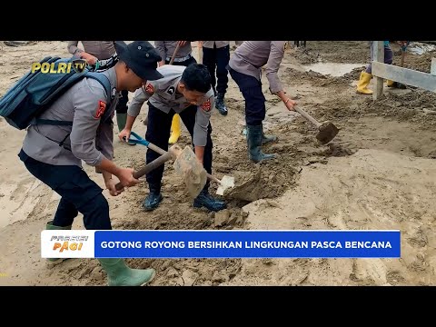 PERSONEL POLRES GAYO LUES BERSAMA MASYARAKAT BER GOTONG ROYONG BERSIHKAN LINGKUNGAN