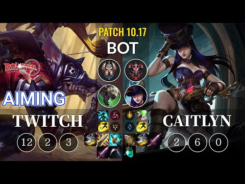 KT Aiming Twitch vs Caitlyn Bot - KR Patch 10.17