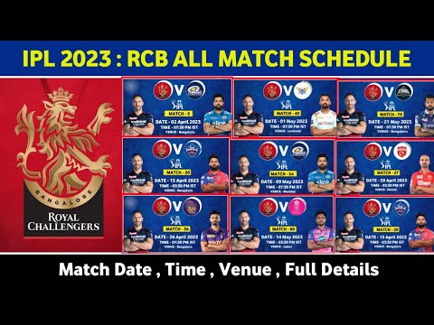 IPL 2023 - Royal Challengers Bangalore All Matches Schedule | RCB All 14 Match Schedule 2023
