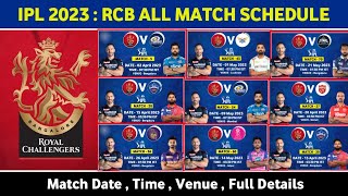 IPL 2023 - Royal Challengers Bangalore All Matches Schedule | RCB All 14 Match Schedule 2023