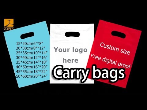 Carry bags, custom plastic bags with die cut handles, custom...