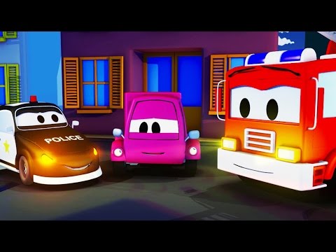 La Super Patrulla con el Coche Rosa en Auto City | Autos y camiones dibujos animados para niños