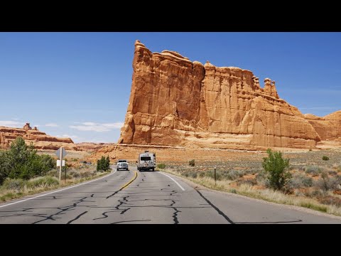 Utah Route 128 to Arches National Park | USA Scenic Drive 4K