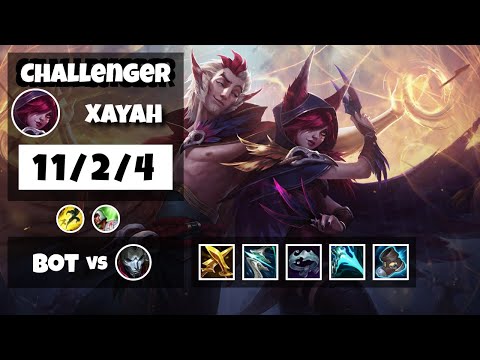 Xayah Bot Lane 11.6 Challenger Gameplay Replay S11 (11/2/4) - TURKISH