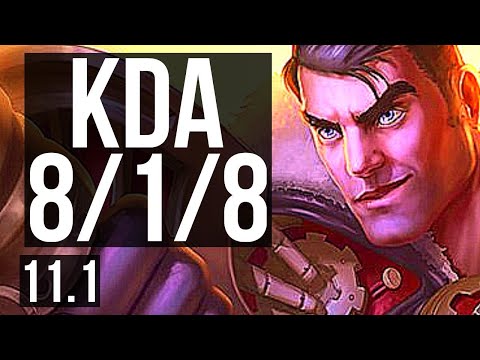 JAYCE vs HEIMERDINGER (TOP) | 8/1/8, 6 solo kills, Legendary, 300+ games | KR Diamond | v11.1