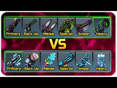Poison Set VS Ice Set (Pixel Gun 3D)
