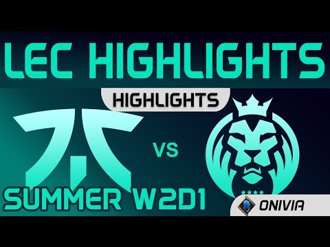 FNC vs MAD Highlights Summer W2D1 LEC Summer 2020 Fnatic vs MAD Lions by Onivia