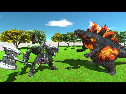 Hulk Warrior vs Godzilla Burning - Animal Revolt Battle Simulator