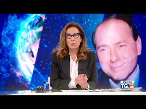 Annuncio morte Berlusconi TG5 - Sequenza canale 5 - edizione straordinaria - 12 Giugno 2023, 