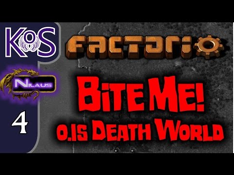Factorio 0.15 Bite Me! Ep 4: Defending the Belt Array! - Death World COOP MP Gameplay, Let's Play