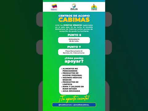 En el Municipio Cabimas del estado Zulia se habilitaron 07 Centros de Acopio