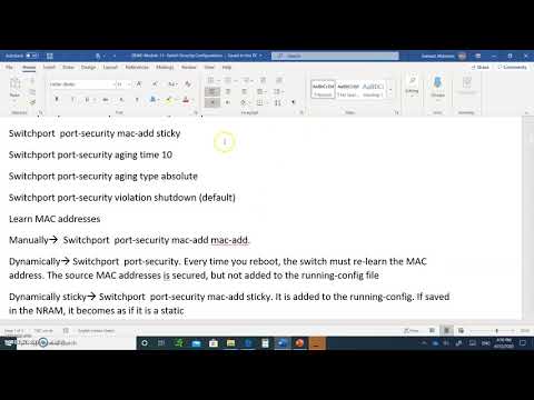 CCNA 7 SRWE Switching, Routing and Wireless Essentials- Module 11 Switch Security Configuration PT 1