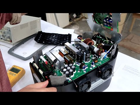 Inside a portable battery power station