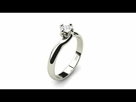 Twisted Solitaire Diamond 0.20ct Engagement Ring