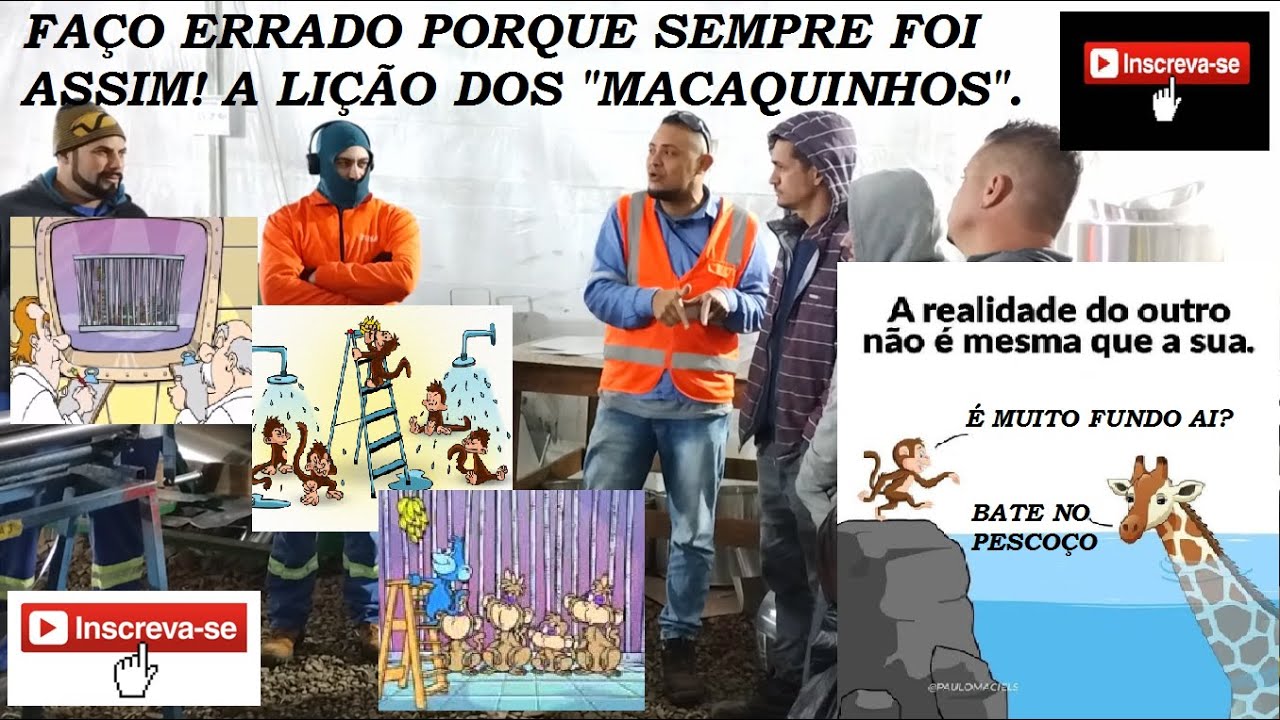 DDS/Palestra motivacional: FAÇO ERRADO PORQUE SEMPRE FOI ASSIM! A lição dos macaquinhos-Rômulo Veras