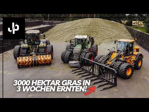 XXL harvest in Germany! 3000 hectares of grass harvest || JP Agrar