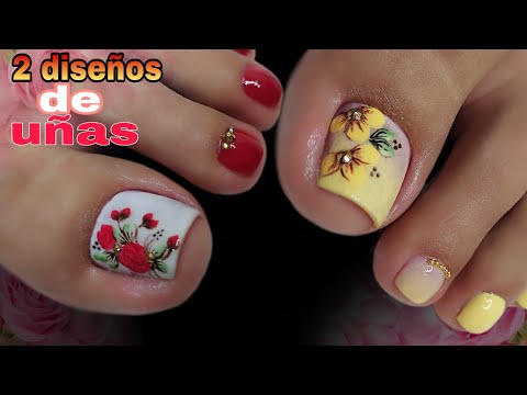 2 HERMOSOS diseños de uñas /uñas para  pies /Uñas Bonitas #nailart