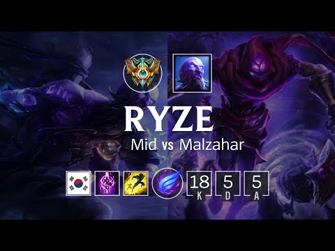 Ryze Mid vs Malzahar - KR Challenger Patch 8.22