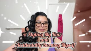 Styling My Hair and Accidentally Burning Myself | Curly Cami Channel