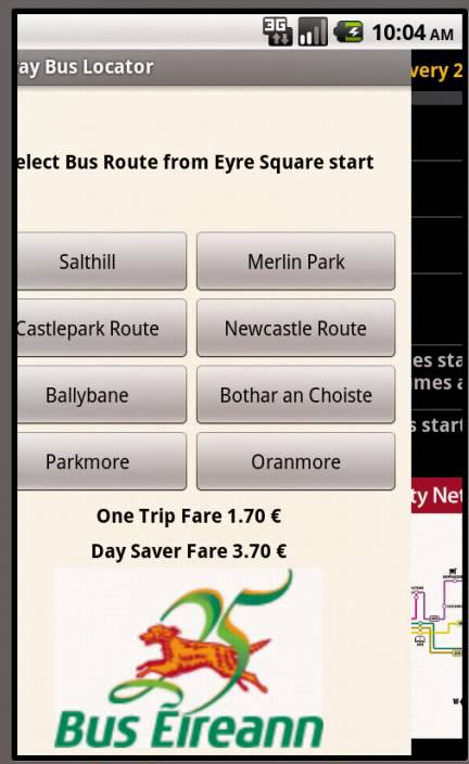 Galway Bus Timetable Android Application