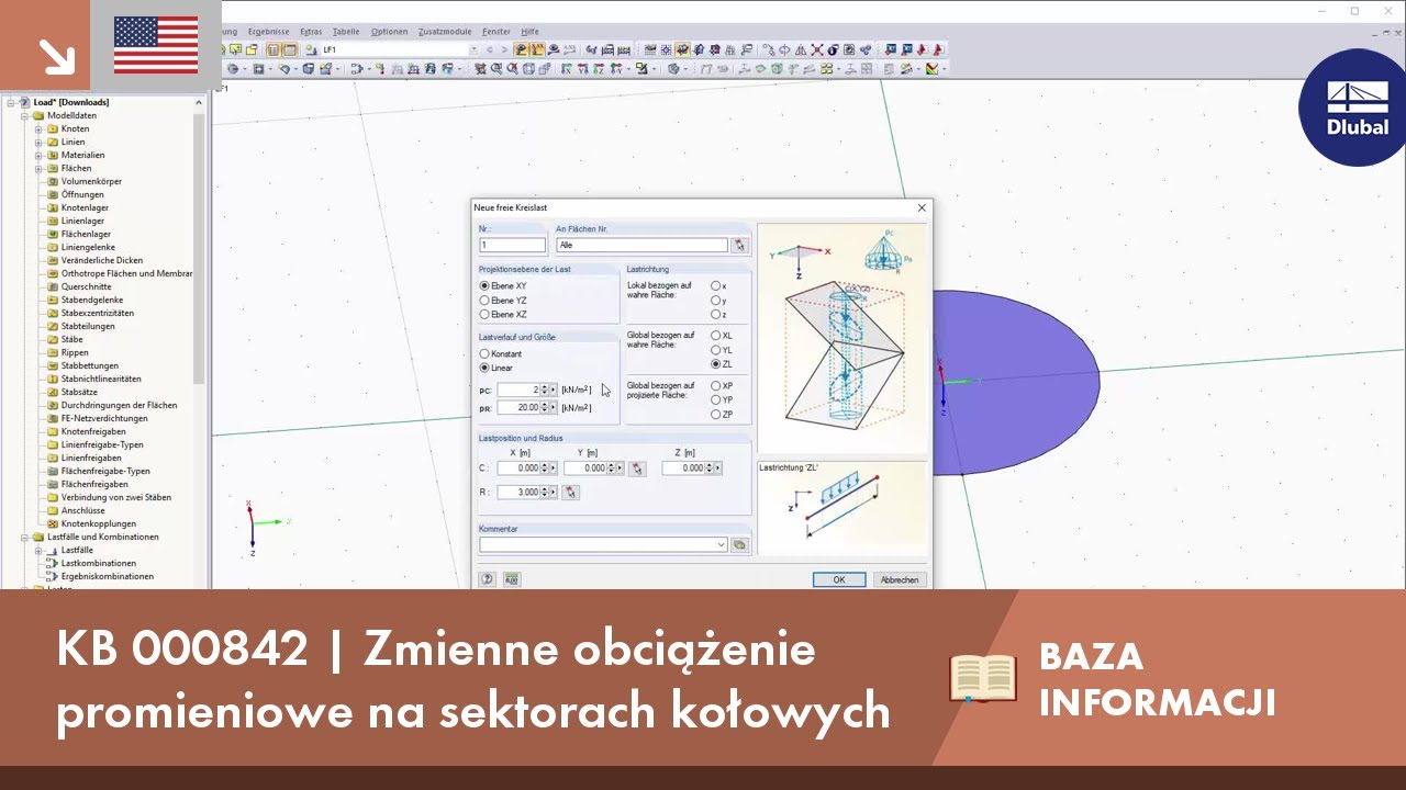 KB 000842 | Zmienne obciążenie promieniowe na sektorach kołowych