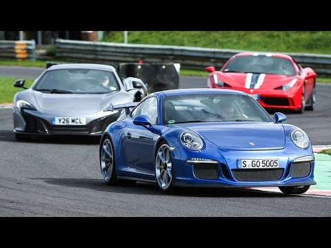 Porsche 911 GT3 vs Ferrari 458 Speciale vs McLaren 650S - supercar showdown