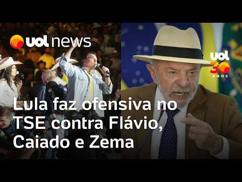 Lula faz ofensiva no TSE contra Flávio Bolsonaro, Caiado e Zema por postagens e discursos
