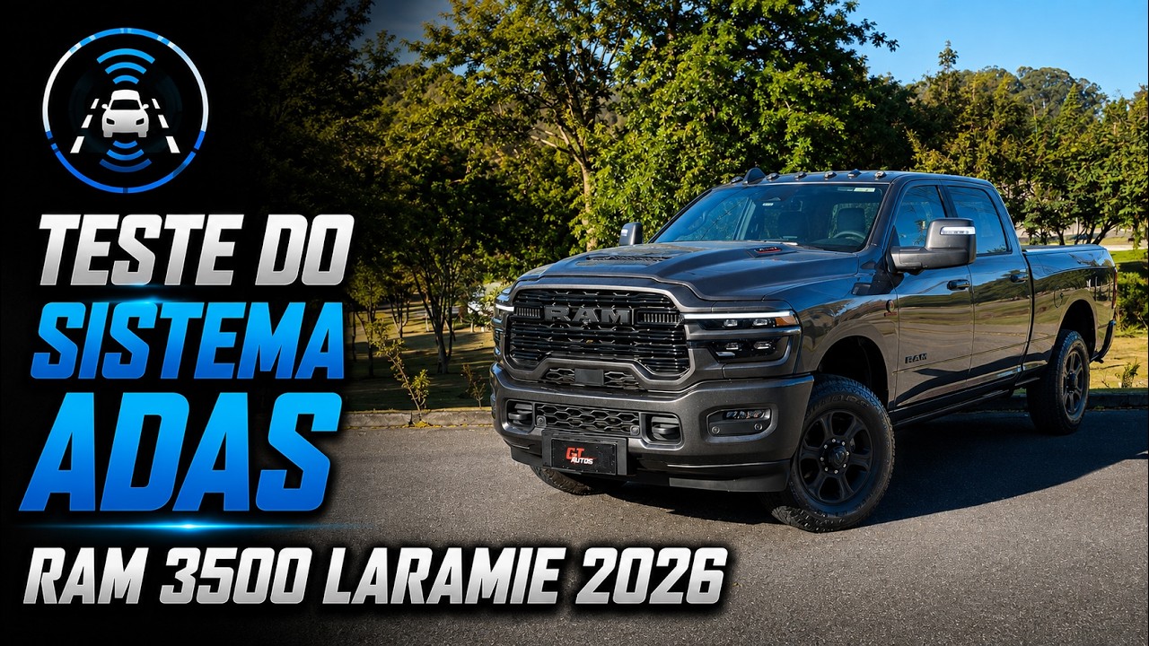 RAM 3500 Laramie Night Edition dirigindo sozinha: teste completo do sistema ADAS!