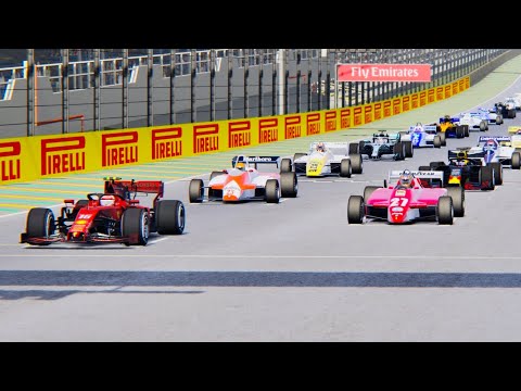 F1 2019 Cars vs F1 1982 Cars - Interlagos