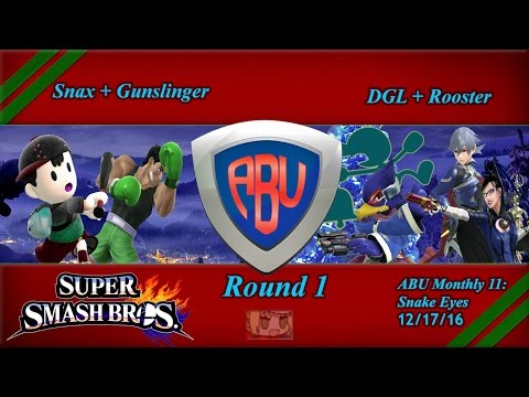 ABU 11: Snax + Ginslinger vs. DGL + Rooster - SSB4 Doubles