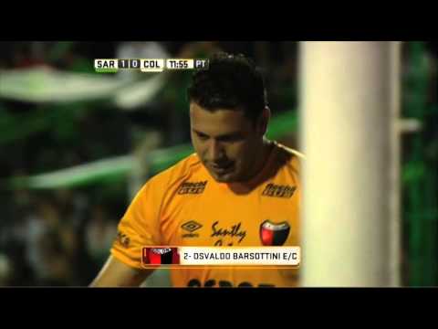 Gol de Barsottini (e/c). Sarmiento 1 - Colón 0. Fecha 11. Primera División 2016