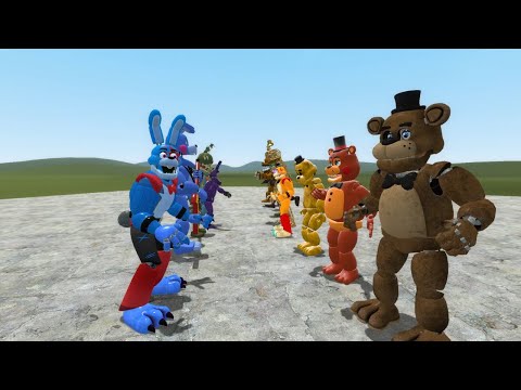 all freddy army vs all bonnie army In Garry's Mod! (Five Nights at Freddy's Security Breach)