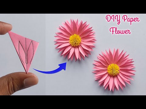 How To Make Beautiful Paper Flower | Paper Flower Making Step By Step | Diy Paper Flower Craft